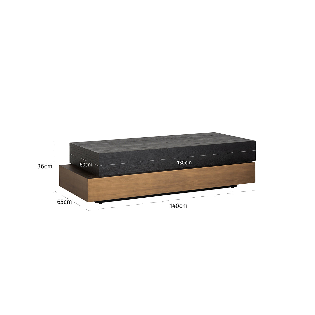 Salontafel Cambon blok (Donker koffie)