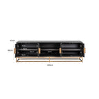 TV-meubel Blackbone messing 4-deuren 200 (Zwart rustiek)