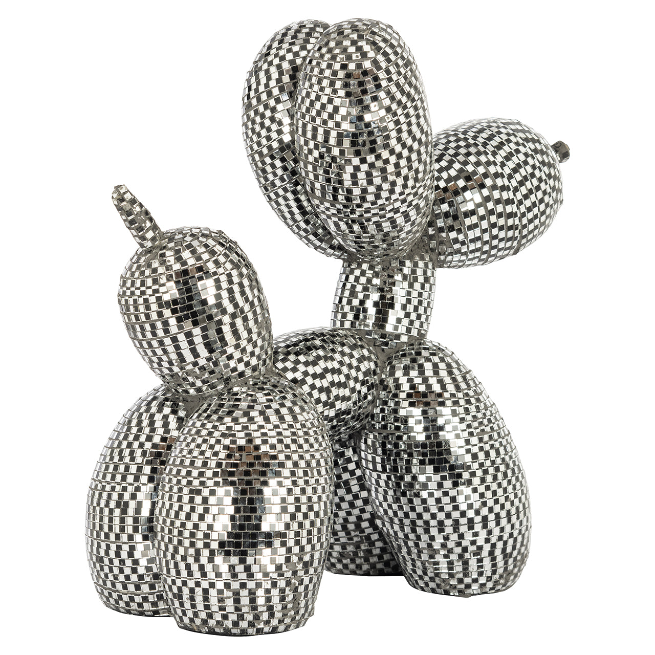 Honden decoratie object spiegel zwart (Zwart)