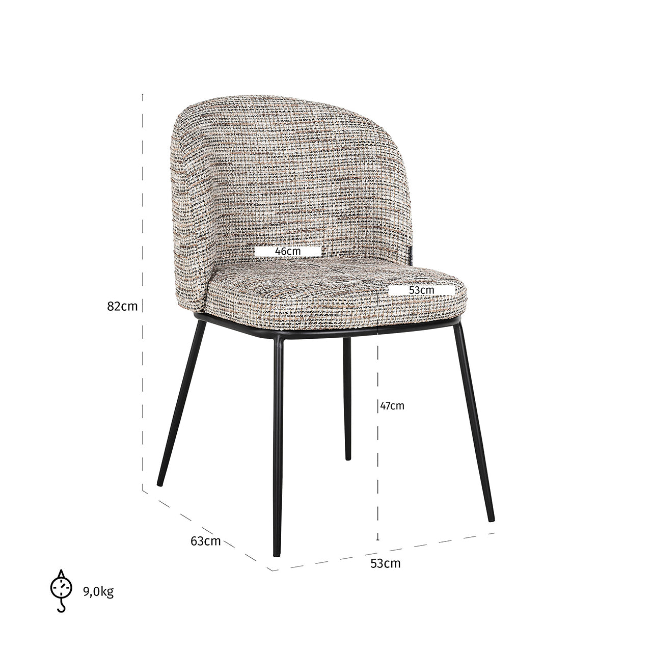 Stoel Elvi trendy nature brandvertragend (Be Trendy 01 Nature)
