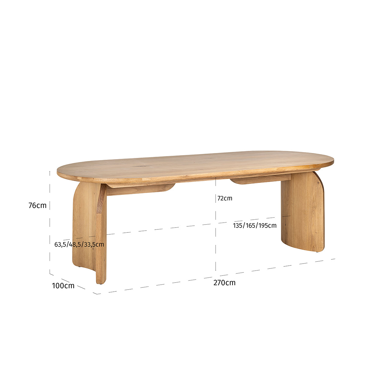 Eettafel Fairmont natuurlijk 270 (Natuurlijk)