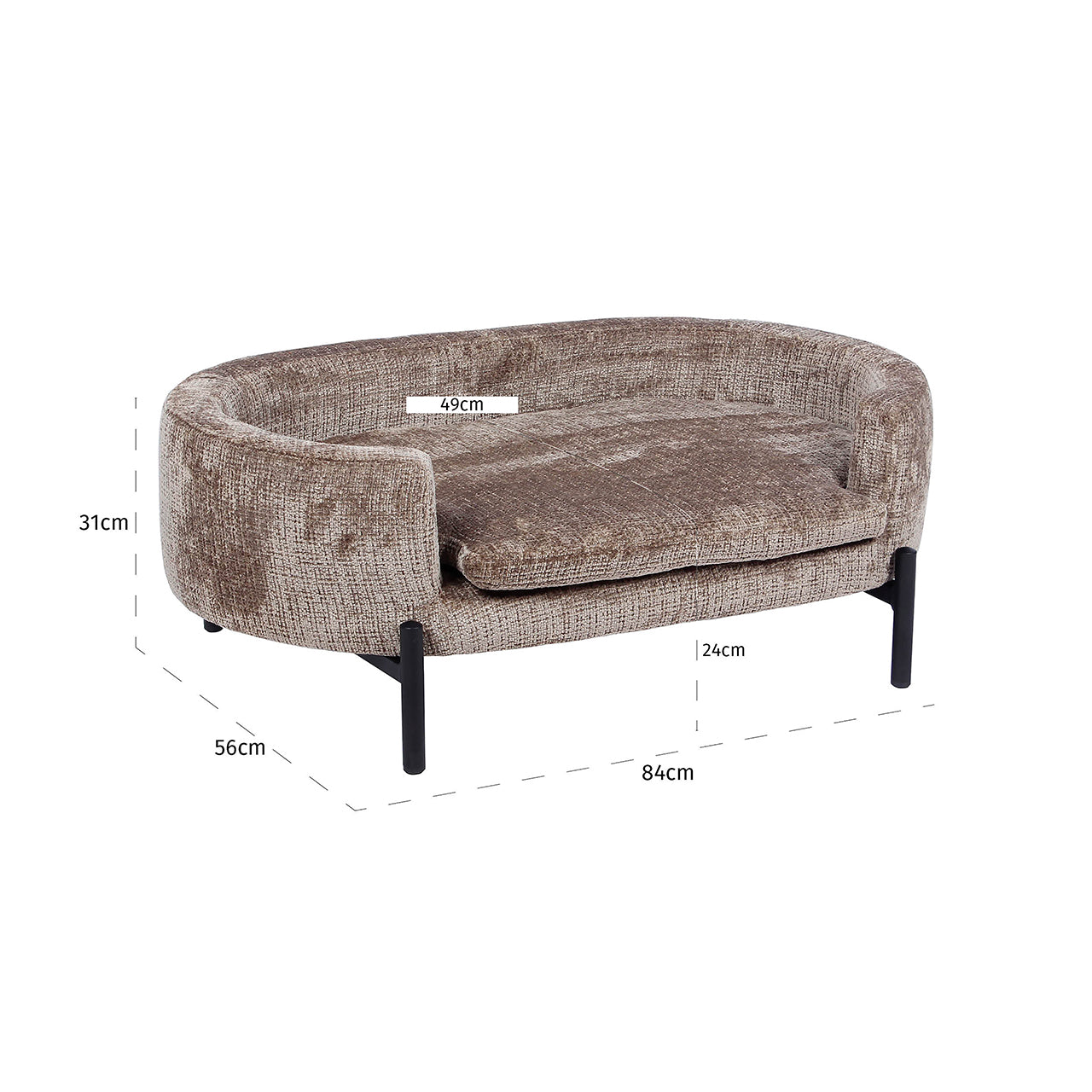 Huisdierenbed Dolly steen chenille (Niagara 104 Stone Chenille)