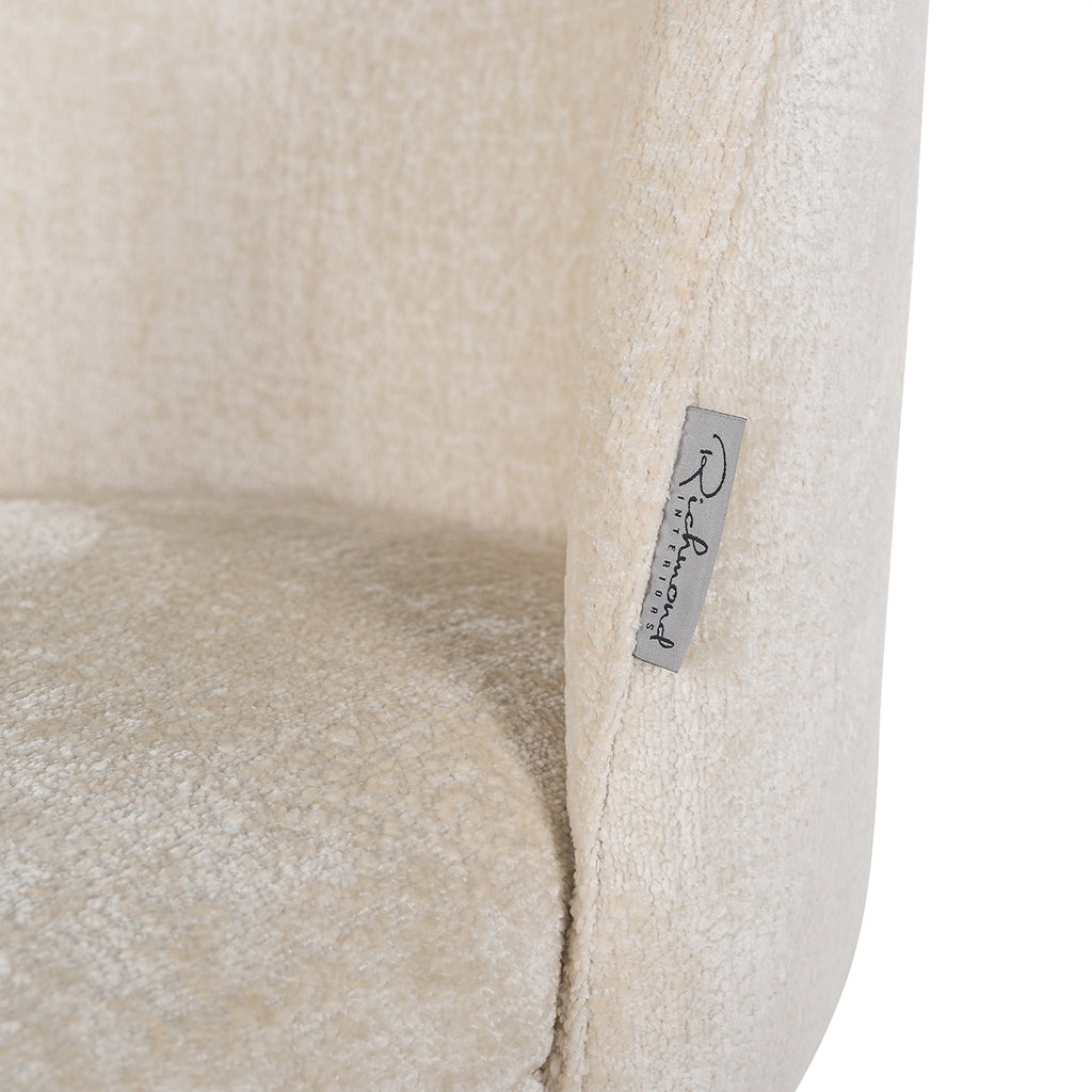 Stoel Alicia wit chenille brandvertragend (FR-Bergen 900 wit chenille)