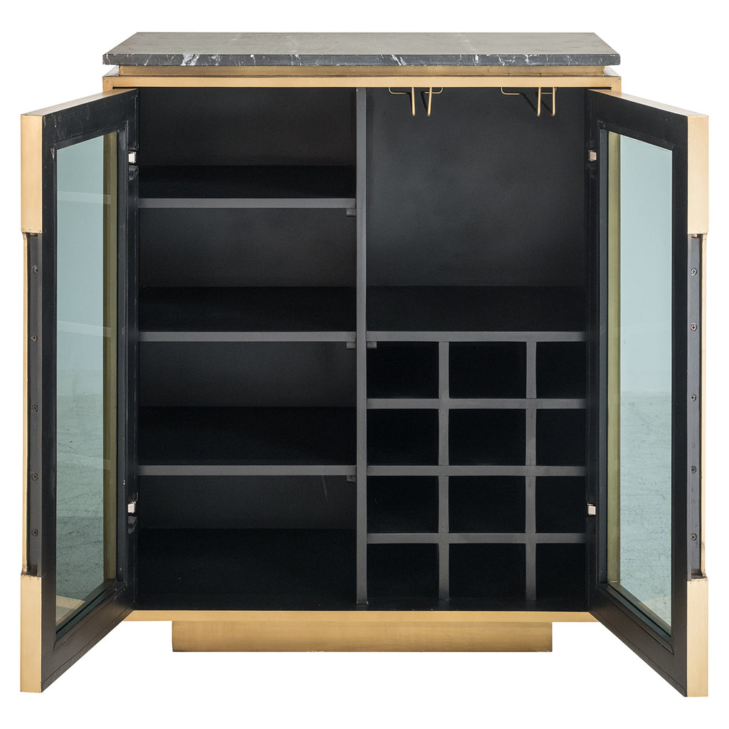 Dressoir Finsbury 2-deurs (Zwart/goud)