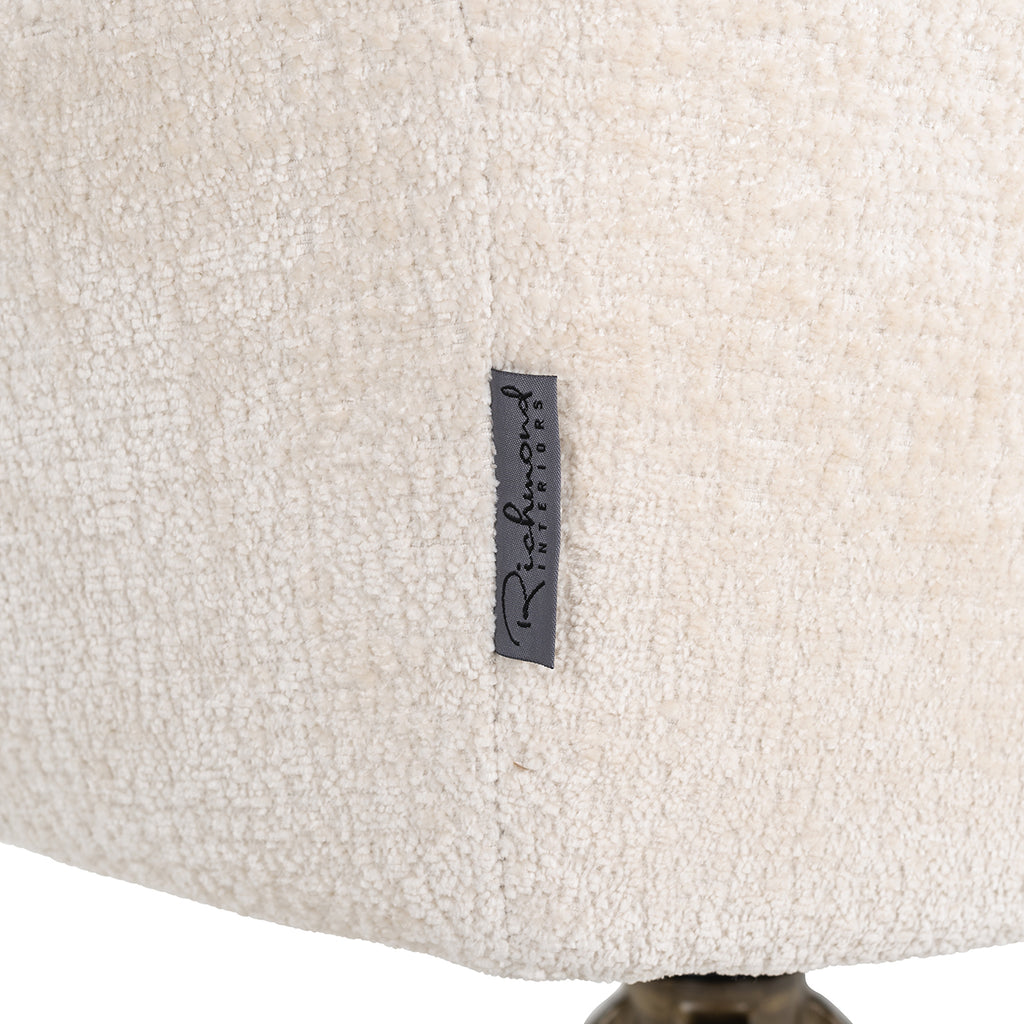 Draaistoel Aline wit chenille brandvertragend (FR-Bergen 900 wit chenille)