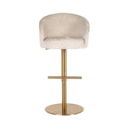 Bar/counter stoel Zabi draaibaar wit chenille (Bergen 900 wit chenille)