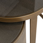 Bijzettafel Bloomville met glas set van 2 (Goud)