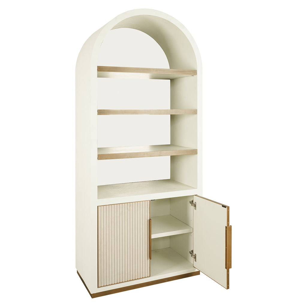 Wandkast Tivoli met gebogen bovenkant 2-deurs 3-planken (Wit)