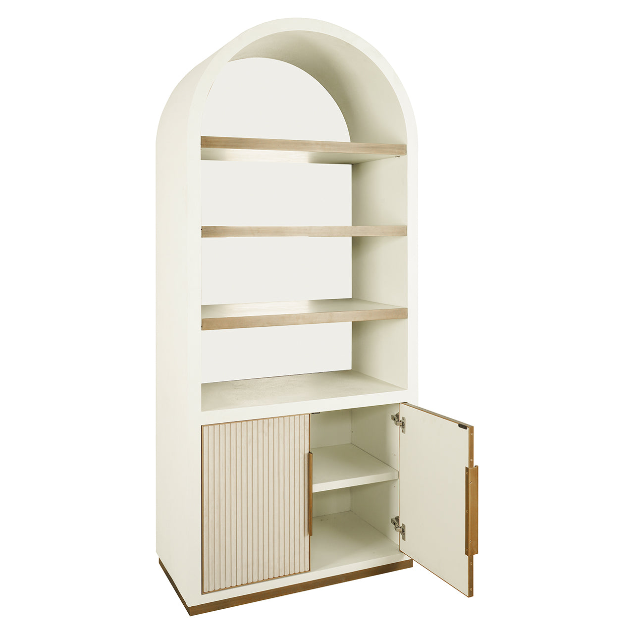 Wandkast Tivoli met gebogen bovenkant 2-deurs 3-planken (Wit)