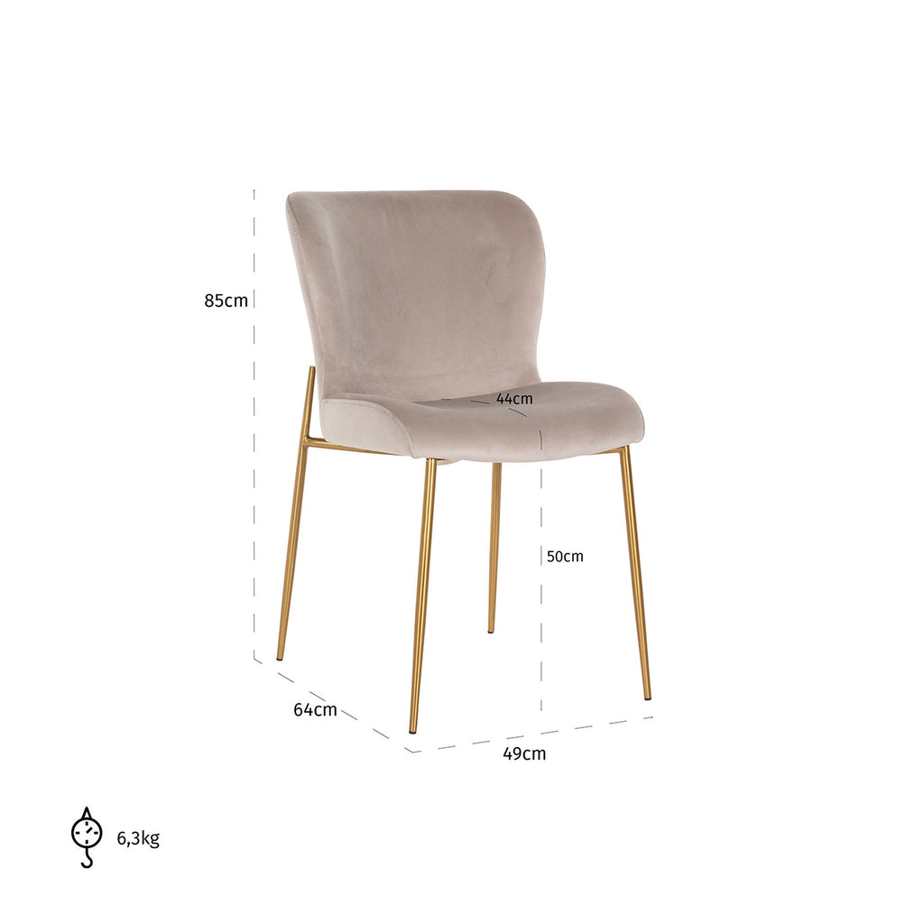 Stoel Odessa khaki / geborsteld goud brandvertragend (FR-Quartz 903 Khaki)