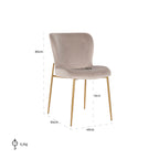 Stoel Odessa khaki / geborsteld goud brandvertragend (FR-Quartz 903 Khaki)