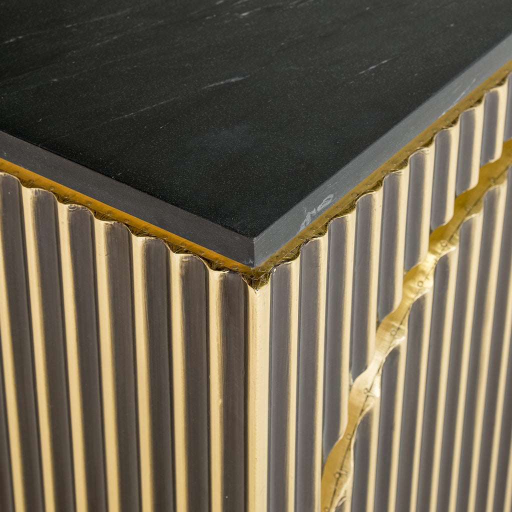 Dressoir Les Arcs 3-deurs (Geborsteld Goud)