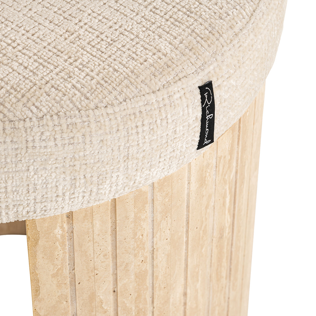 Poef Gallice natuurlijk beige travertijn (Beige)