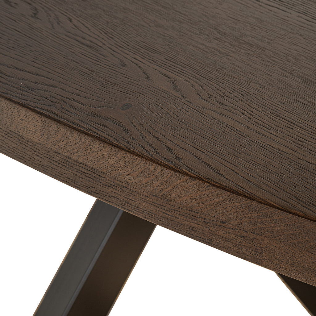 Eettafel Watson bruin 235 incl. spiderpoot zwart (Donkerbruin)