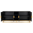 Dressoir Blackbone goud 4 deuren + open vak (Zwart rustiek)