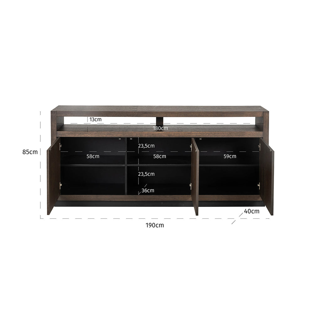 Dressoir Oakura 3-deuren (Bruin)