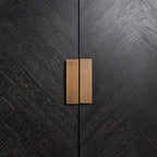Dressoir Blackbone messing 4-deuren + open vak (Zwart rustiek)