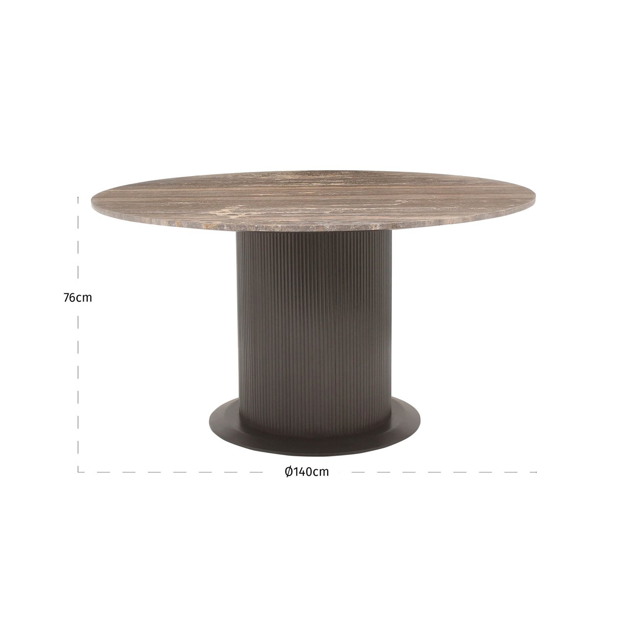 Eettafel Russo bruin 140Ø