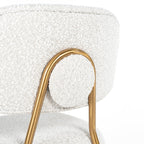 Counterstoel Xenia wit bouclé / geborsteld goud (Copenhagen 900 Bouclé White)