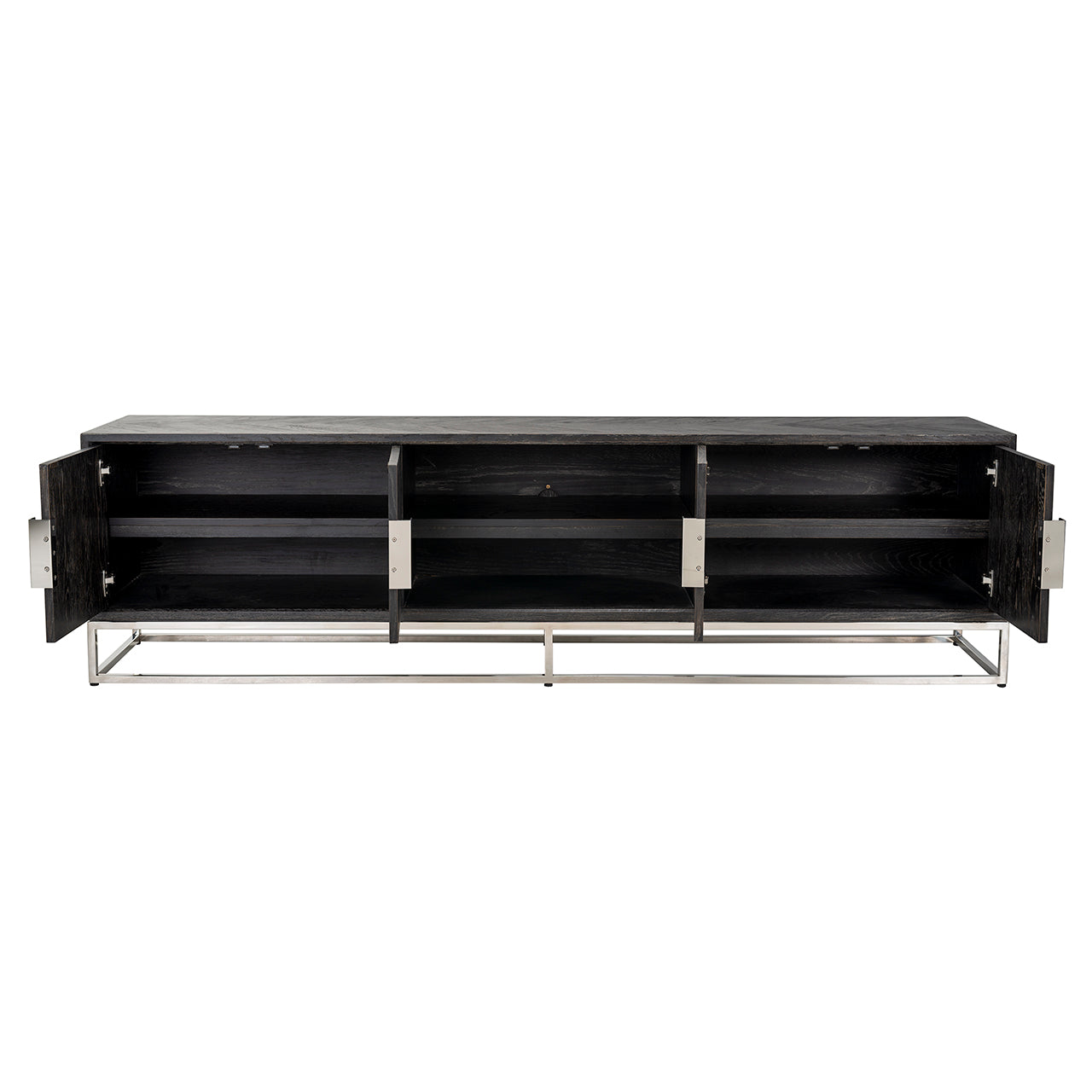 TV-meubel Blackbone zilver 4-deuren 220 (Zwart rustiek)