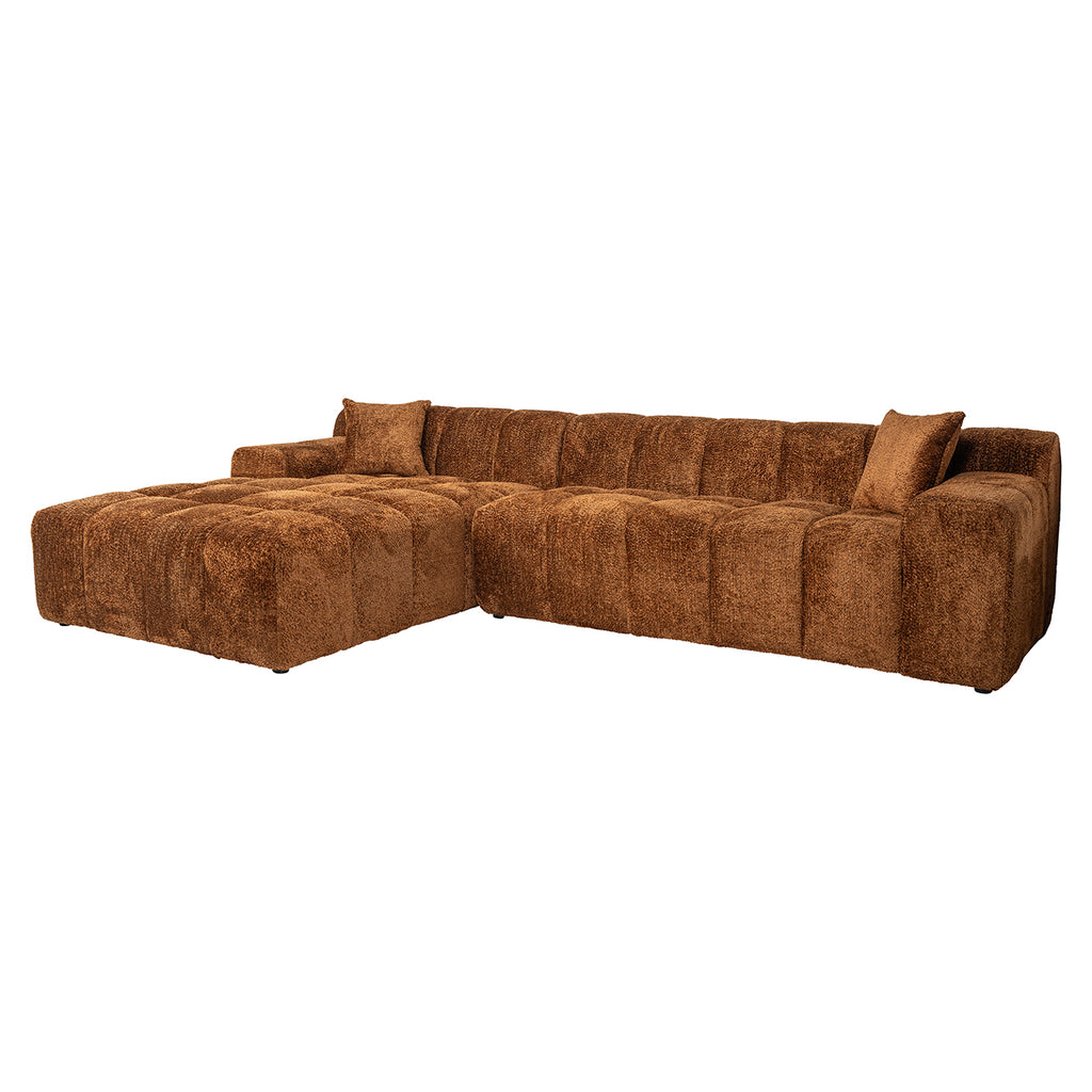 Bank Cube 3-zits + lounge links (Be Lovely 603 Kaneel)