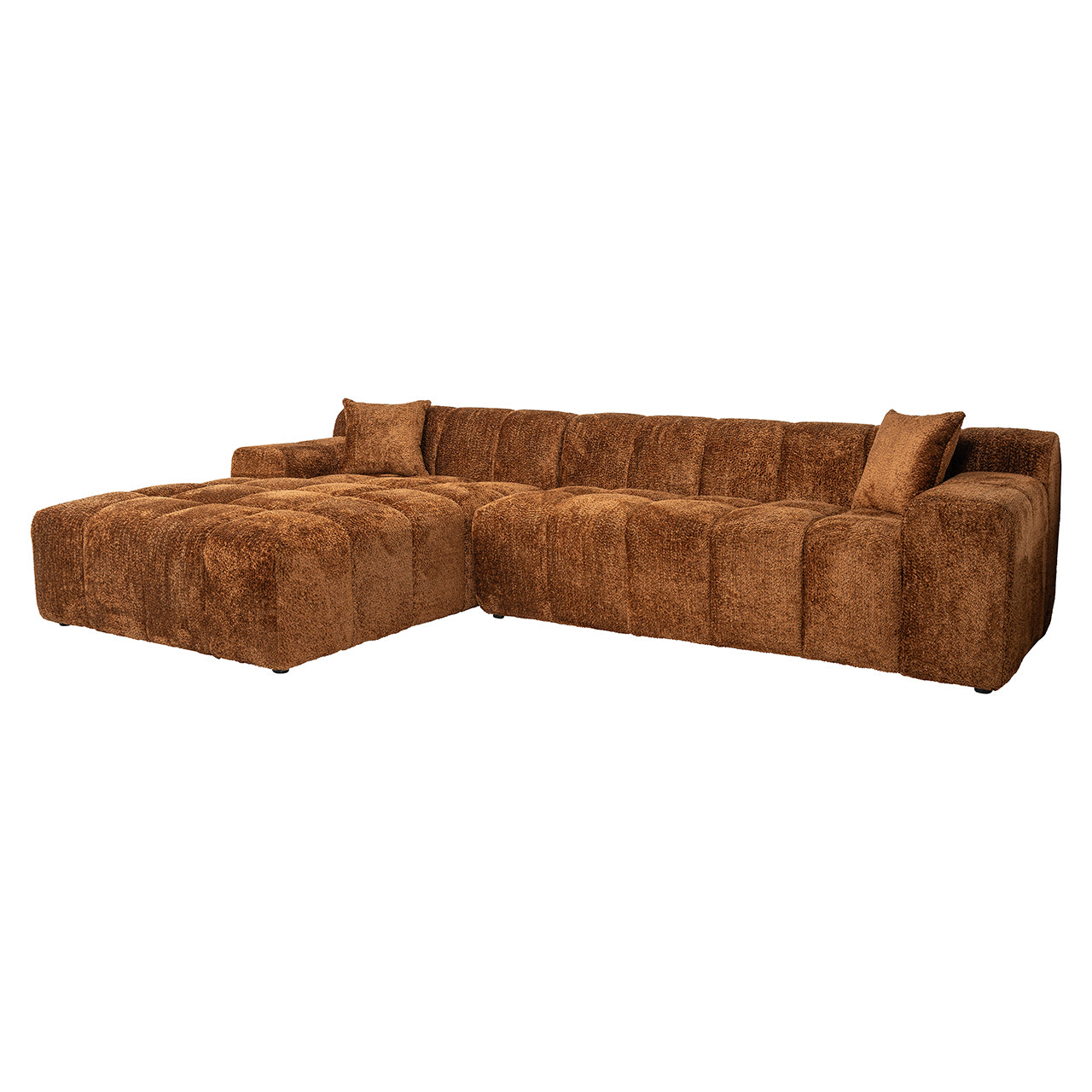 Bank Cube 3-zits + lounge links (Be Lovely 603 Kaneel)