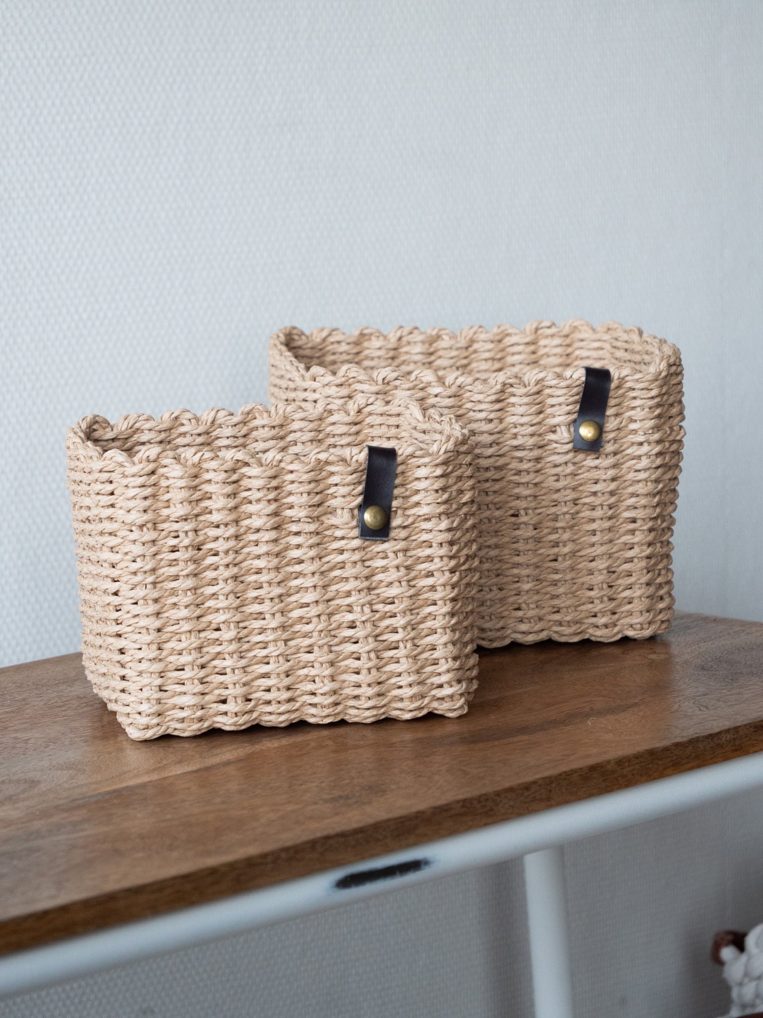 "Nouk, set of 2 natural baskets"