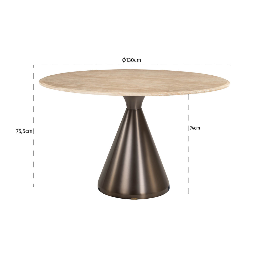 Eettafel Montgommery 130Ø (Beige)