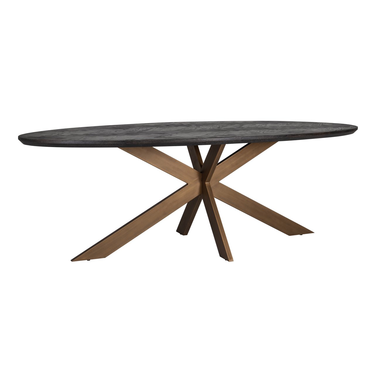 Eettafel Blackbone Brass zwart rustiek ovaal 260"