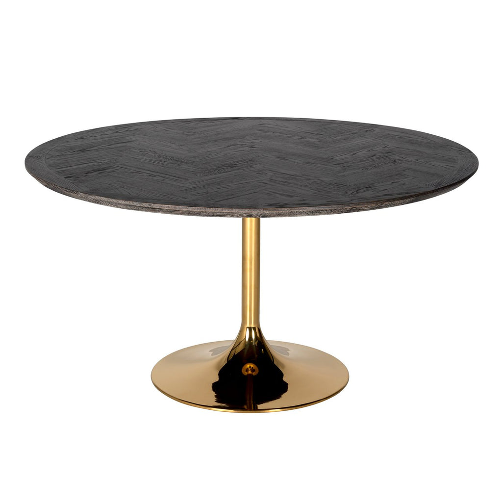 Eettafel Blackbone Gold zwart rustiek 140Ø