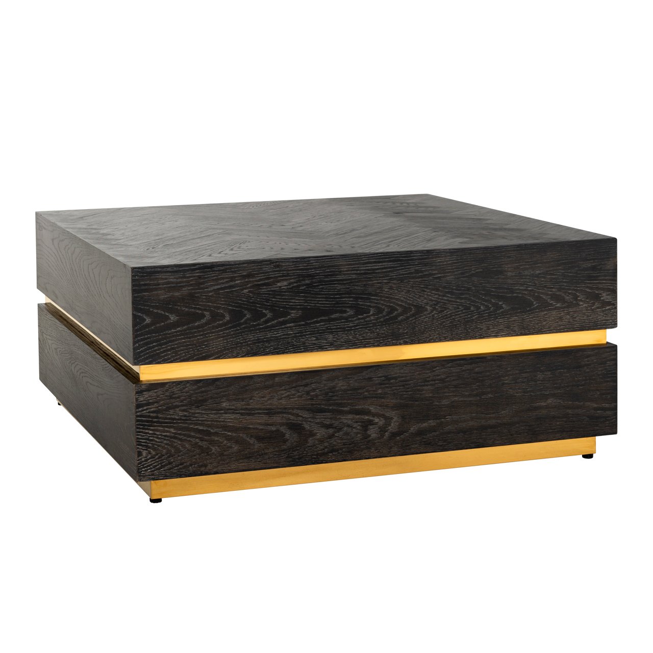 Salontafel Blackbone Gold zwart rustiek 90x90