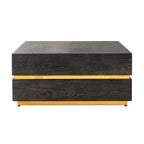 Salontafel Blackbone Gold zwart rustiek 90x90