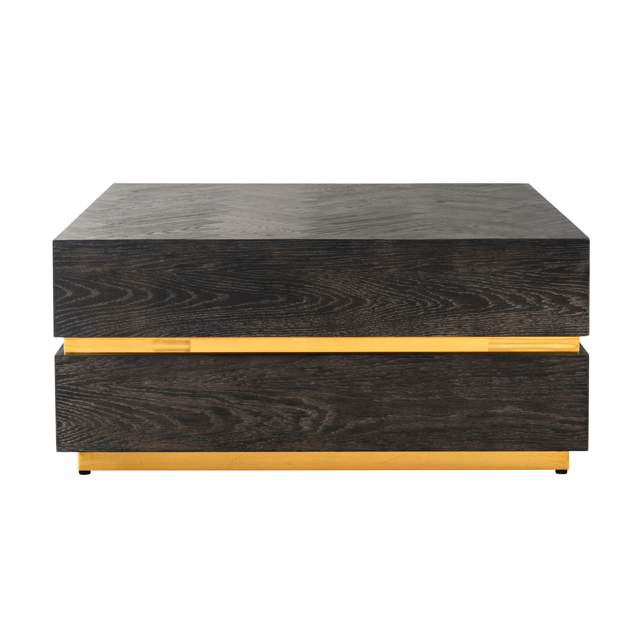 Salontafel Blackbone Gold zwart rustiek 90x90
