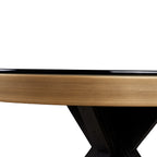 Eettafel Bloomville 140Ø (Zwart/goud)