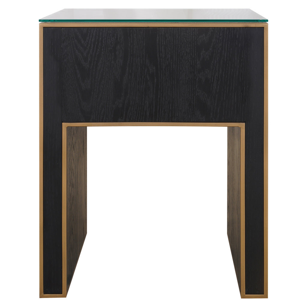 Nachtkastje Bloomville 1-lade incl. glas (Bruin)