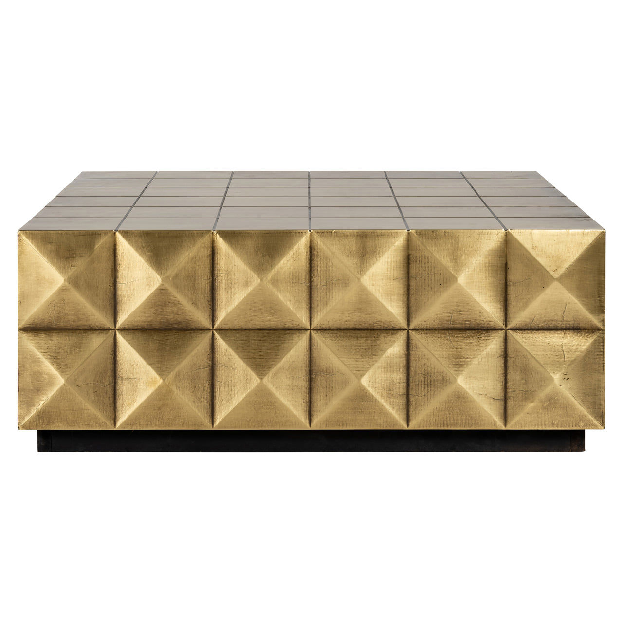 Salontafel Collada incl. glasplaat (Geborsteld Goud)