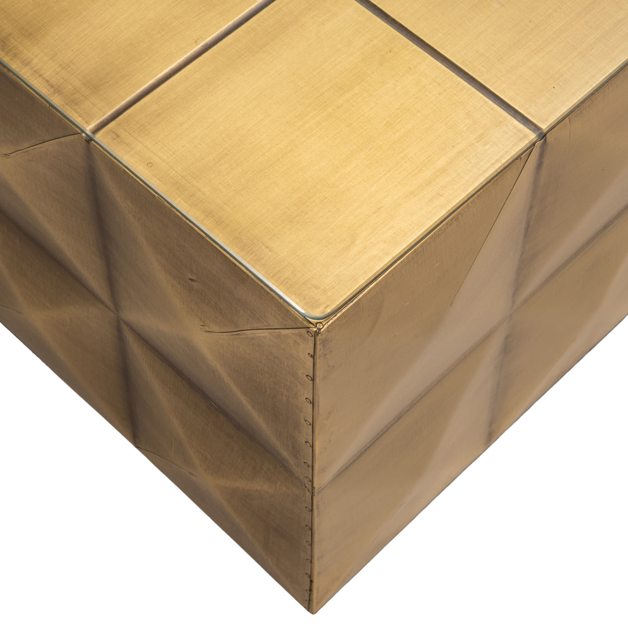 Salontafel Collada incl. glasplaat (Geborsteld Goud)
