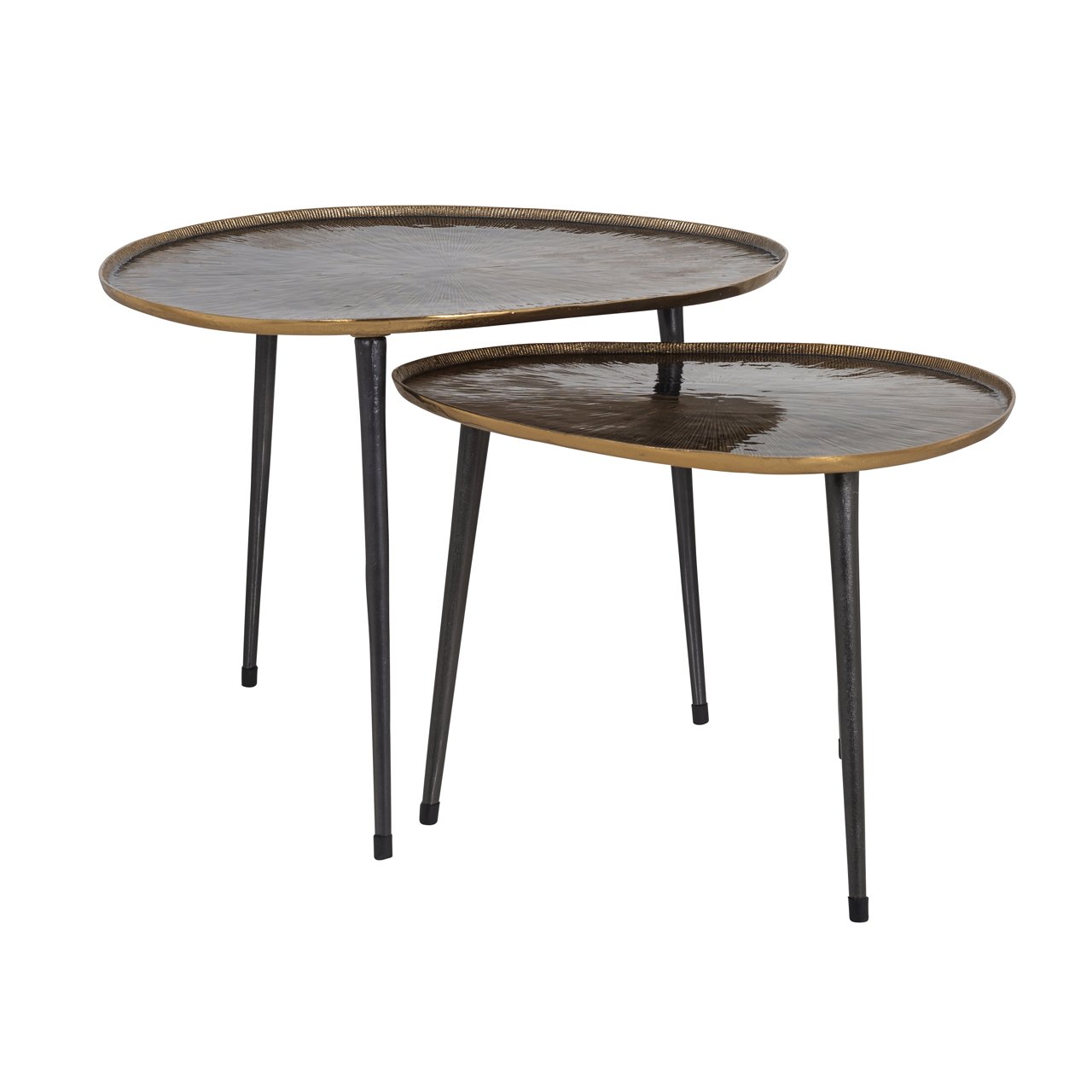 Salontafel Louve geborsteld goud (Set van 2)