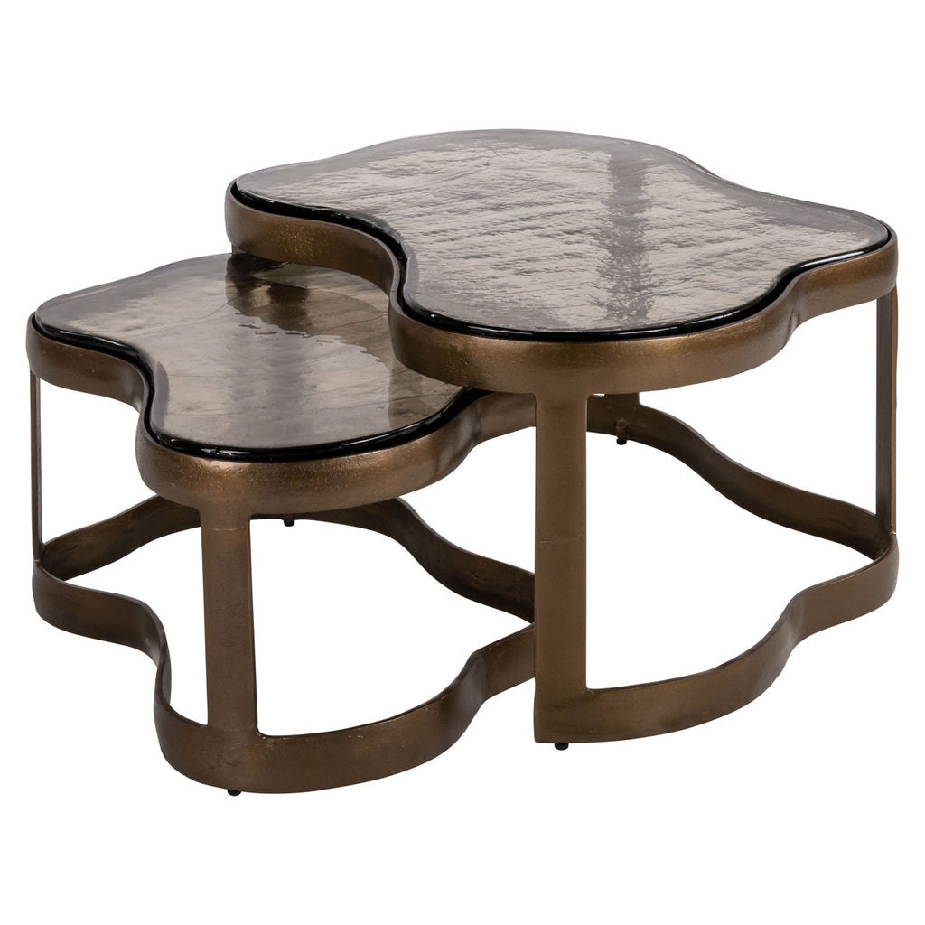 Salontafel Fairfield messing antiek (Set van 2)