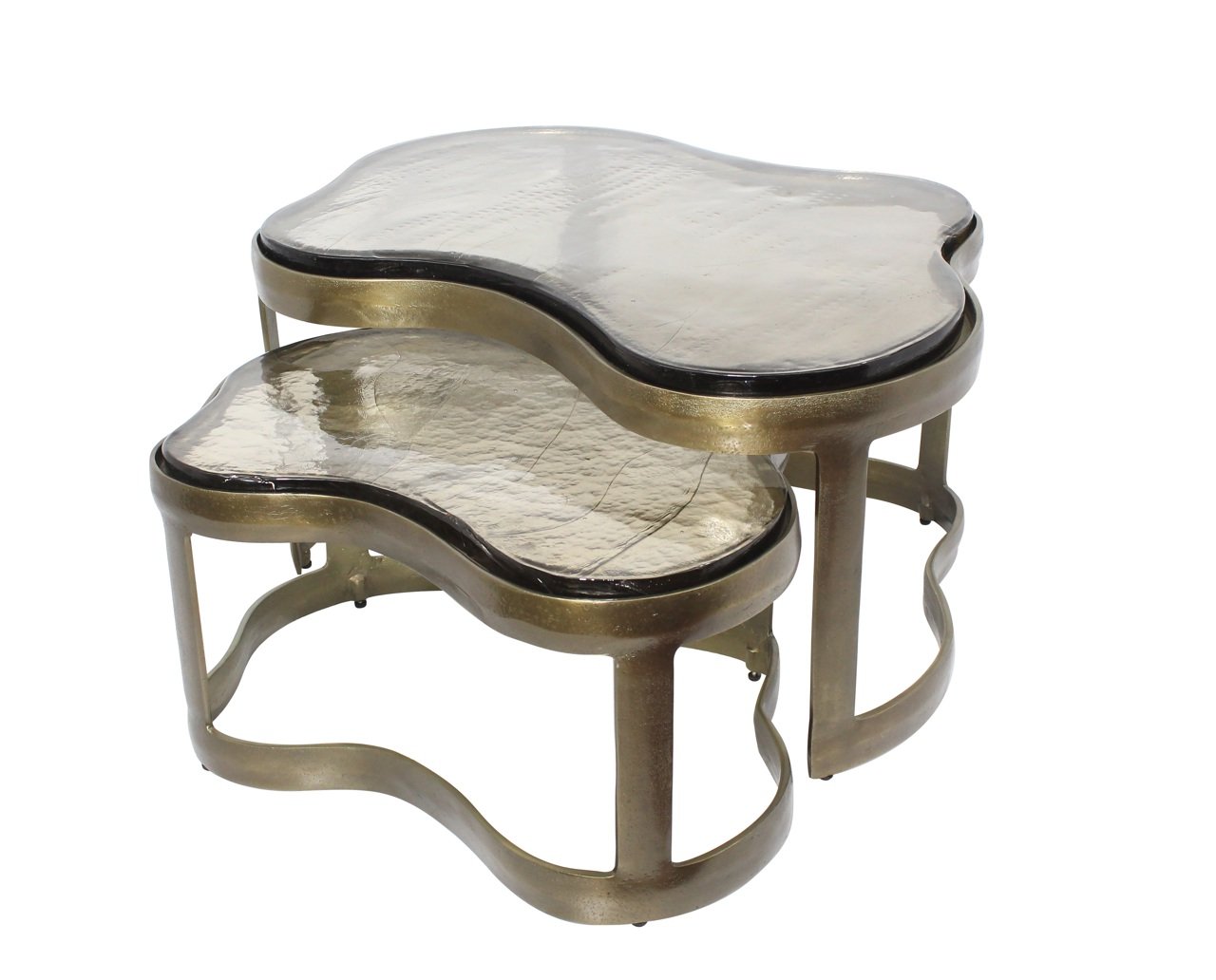 Salontafel Fairfield messing antiek (Set van 2)