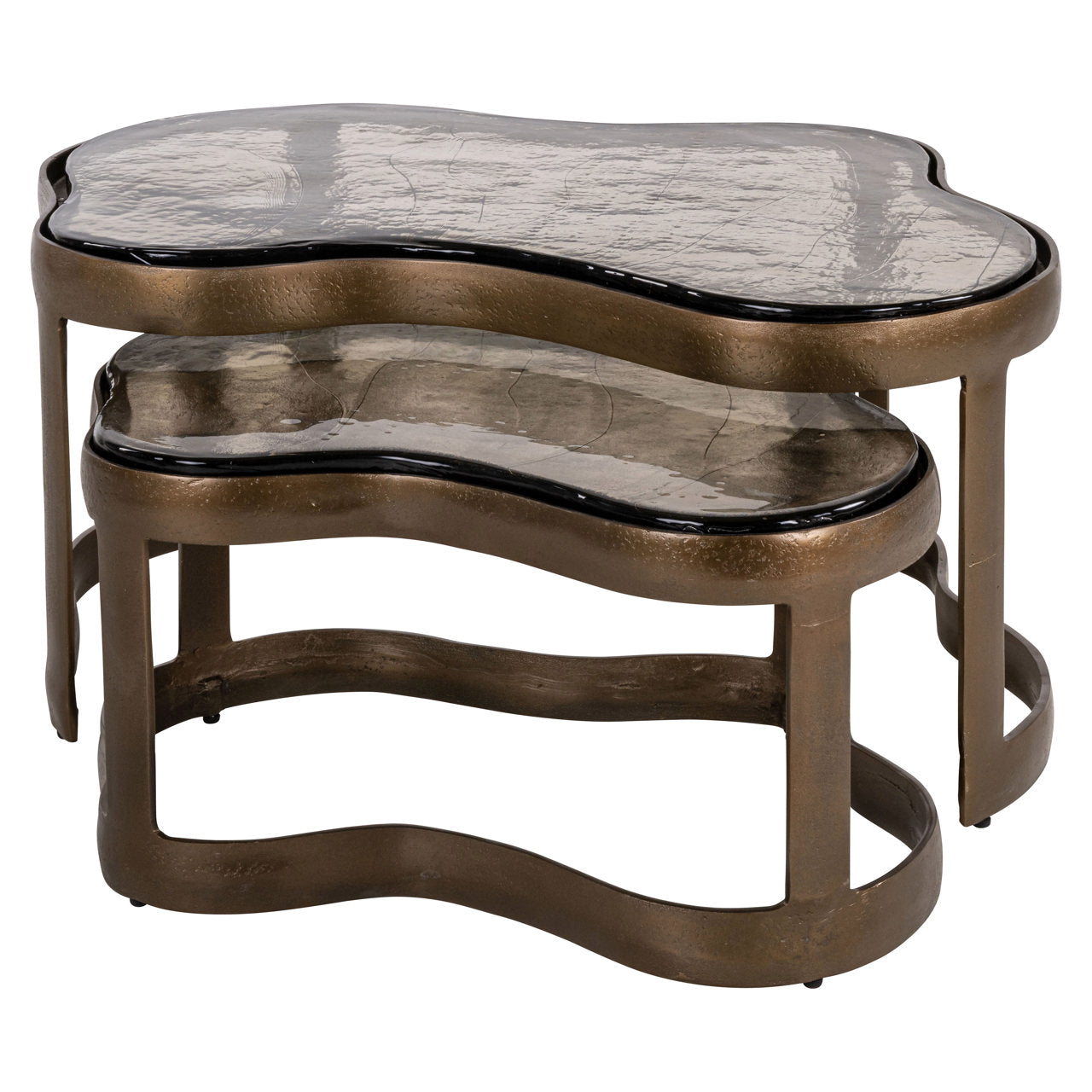 Salontafel Fairfield messing antiek (Set van 2)