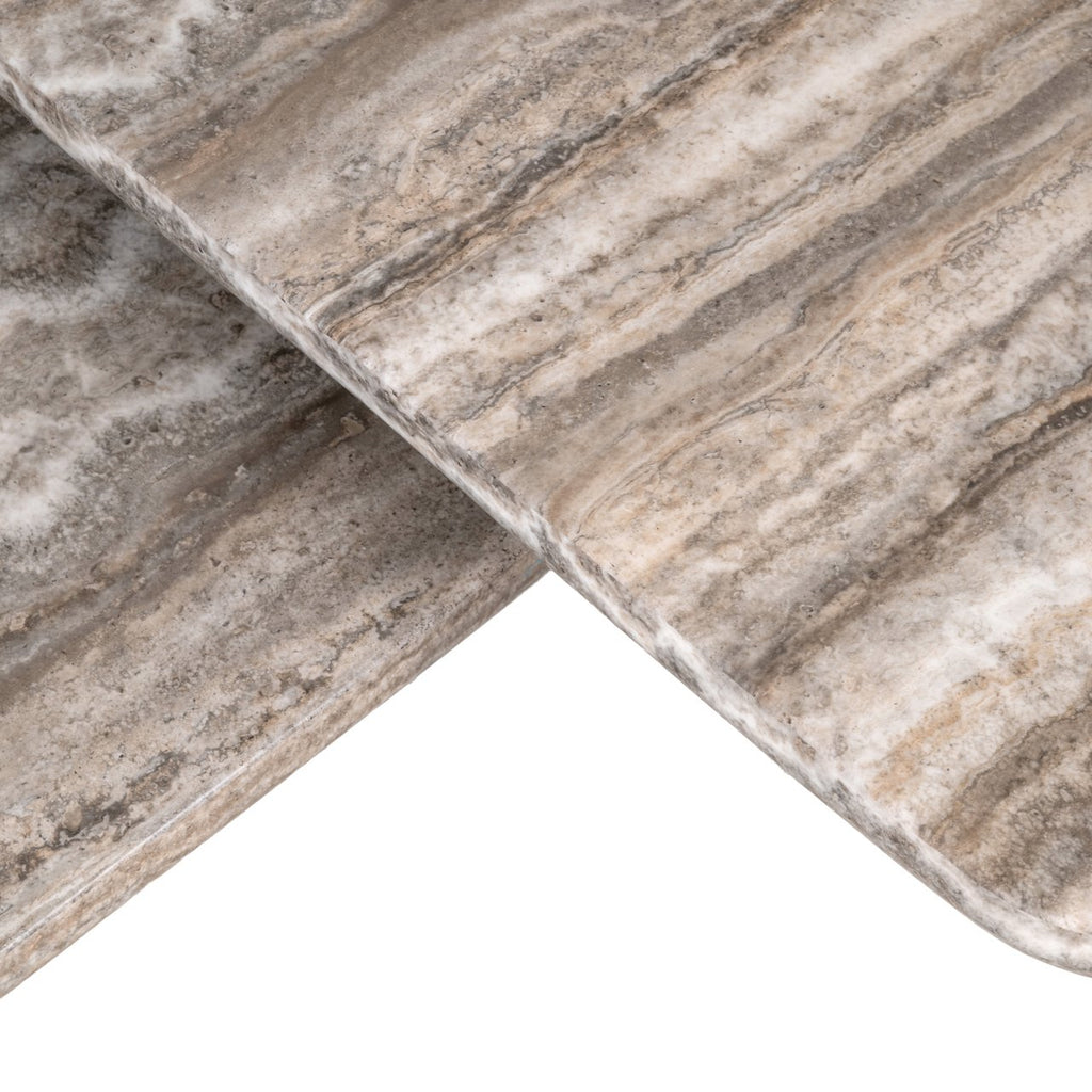 Salontafel Denizly grijs nep travertijn (Set van 2)