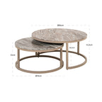 Salontafel Fairfax set van 2 (Stone)