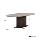 Eettafel Rasford donkerbruin ovaal 200"