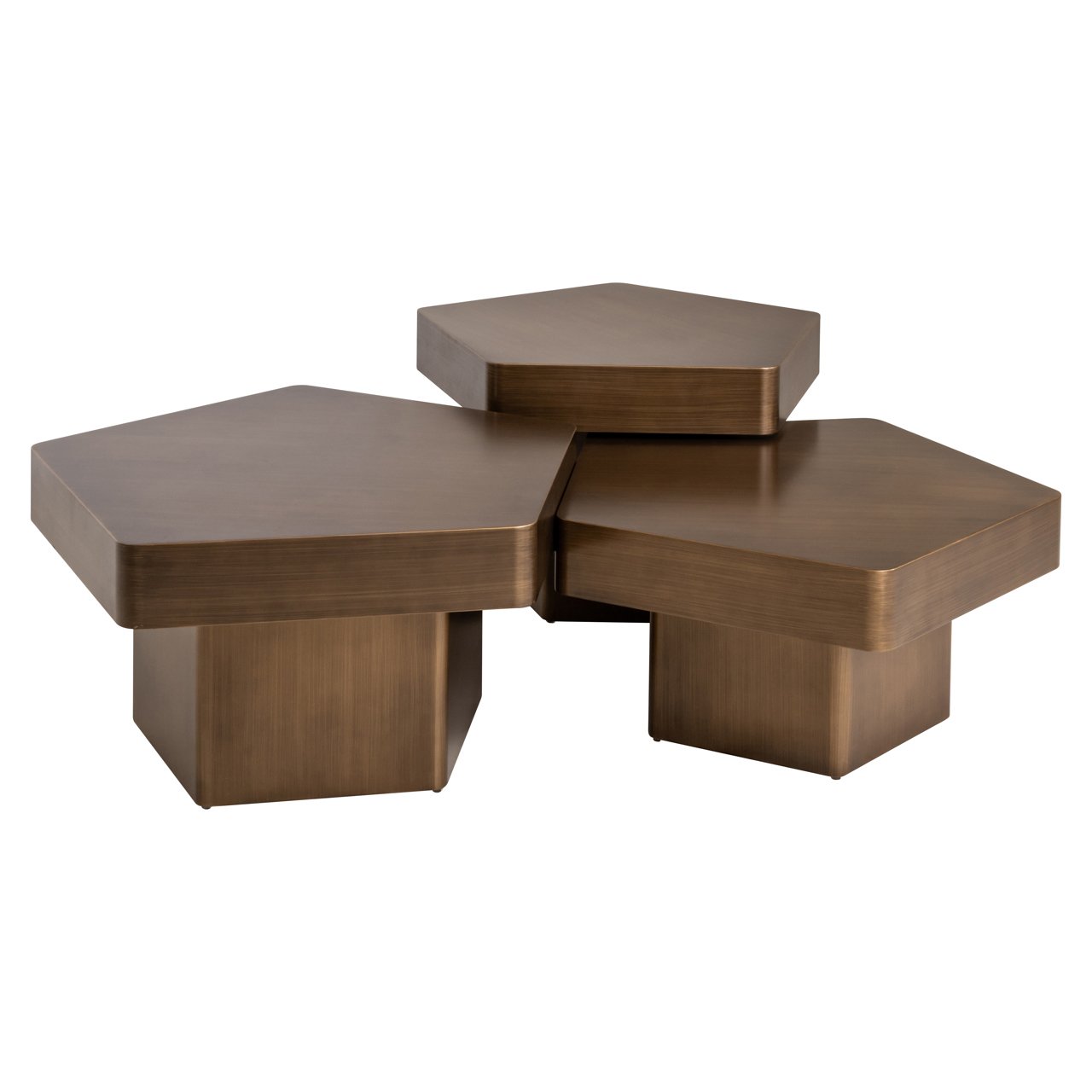 Salontafel Hexa set van 3 (Geborsteld Goud)