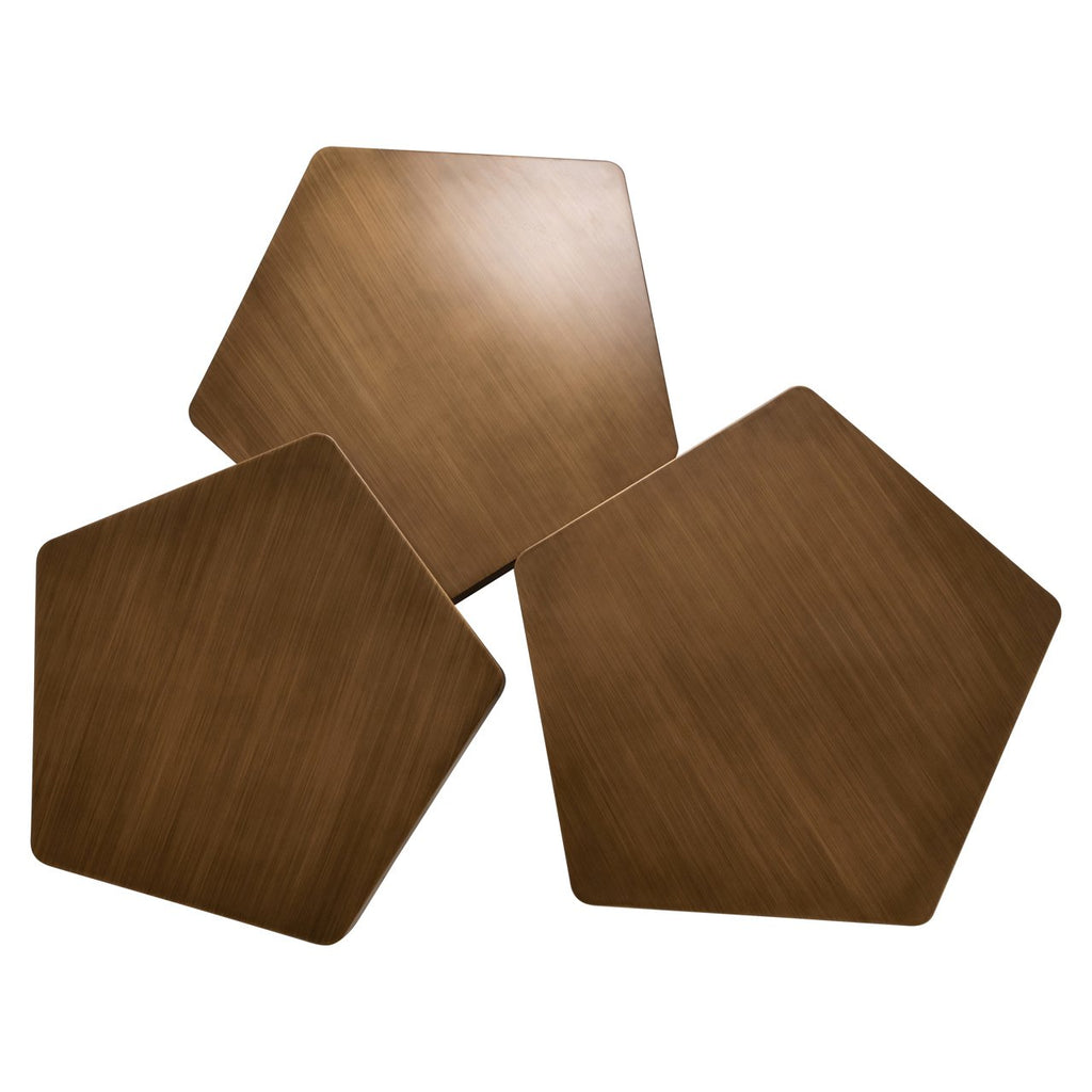 Salontafel Hexa set van 3 (Geborsteld Goud)