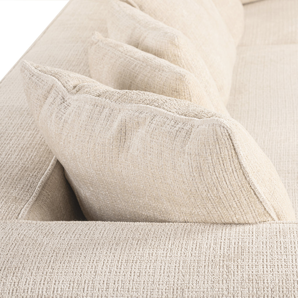 Hoekbank Lusso beige chenille (Niagara 902 beige Chenille)