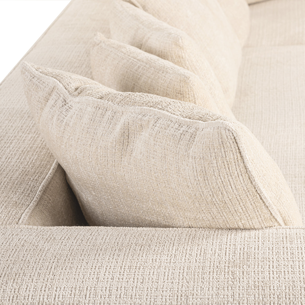 Hoekbank Lusso beige chenille (Niagara 902 beige Chenille)