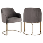 Stoel Hadley steen fluweel / geborsteld goud (Kwartssteen 101)