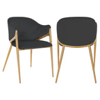 Stoel Gwen antraciet fluweel brandvertragend (FR-Quartz 801 Antraciet)